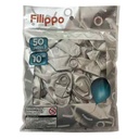 Globo FILIPPO 10" cromado plateado, bolsa x50