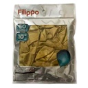 Globo FILIPPO 10" cromado dorado, bolsa x50