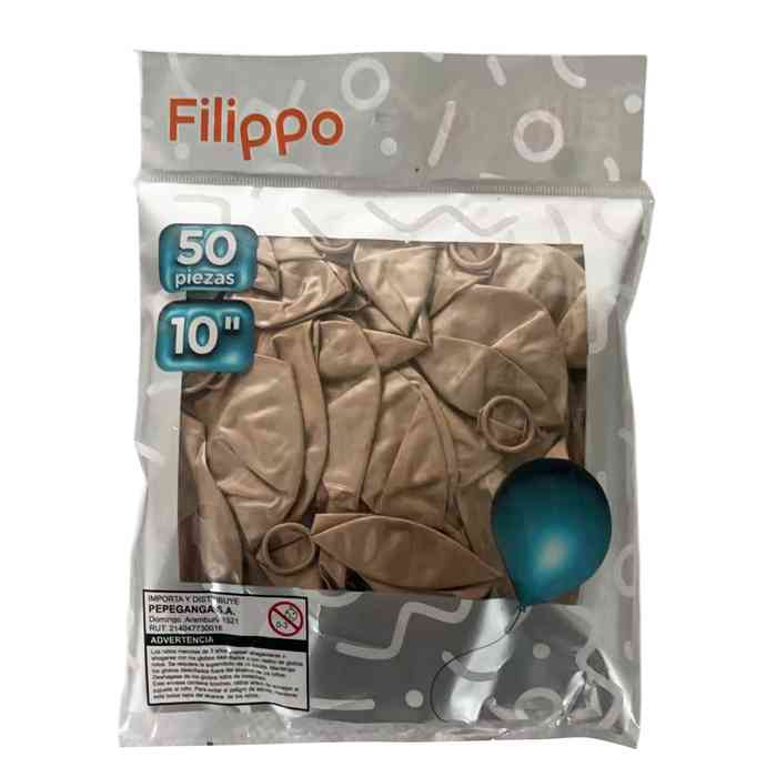[G2382F] Globo FILIPPO 10" cromado color champagne, bolsa x50