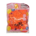 Globo FILIPPO 10" neón anaranjado, bolsa x50