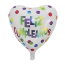 Globo metalizado feliz cumpleaños, corazón 18" PACK x10