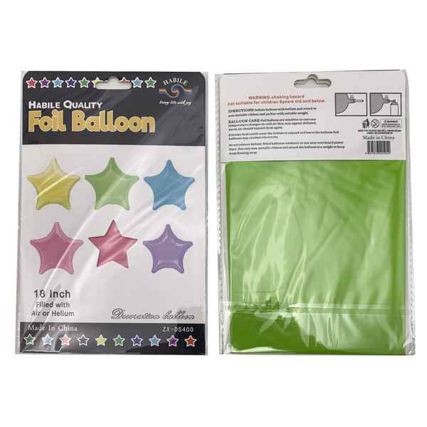 [G2418] Globo metalizado estrella 18", PACK x10