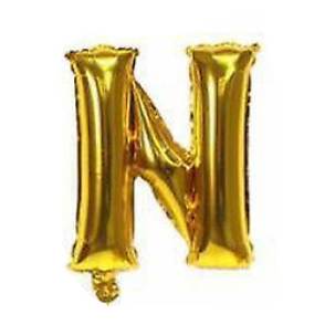 [G2444N] Globo metalizado 16" letra N DORADO