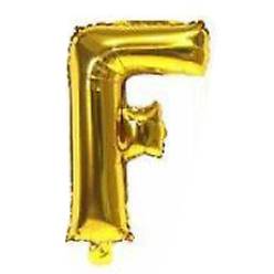 [G2445F] Globo metalizado 32" letra F DORADO