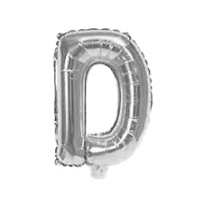 [G2475D] Globo metalizado 16" letra D PLATEADO