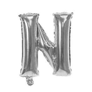 [G2475N] Globo metalizado 16" letra N PLATEADO