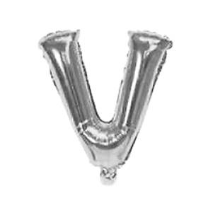 [G2475V] Globo metalizado 16" letra V PLATEADO