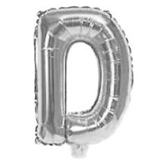 [G2476D] Globo metalizado 32" letra D PLATEADO