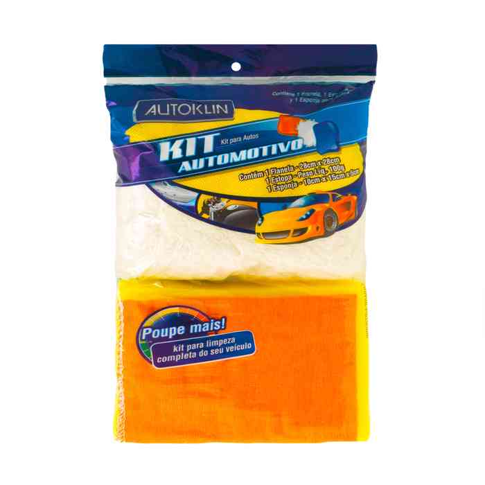 [G2571] Esponja para auto franela y estopa, AUTOKLIN en bolsa