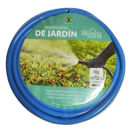 [G2633] Manguera flexible de riego 16mm 25m, PVC y goma con puntero y acople BERLINA HOME