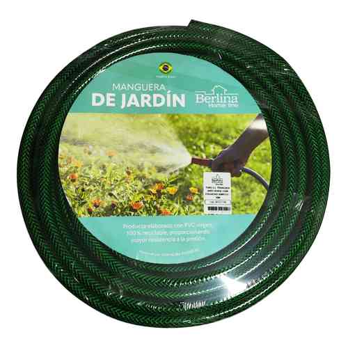 [G2642] Manguera trenzada de riego 1,2" 30m, PVC con puntero y acoples BERLINA HOME