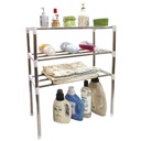Mueble organizador de metal, multiuso, 3 estantes, en caja