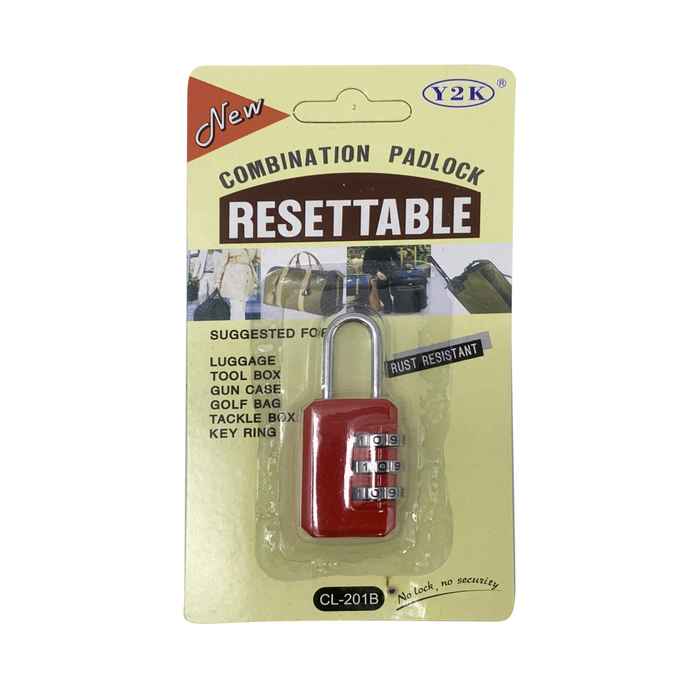 [G2713] Candado de combinación, en blister varios colores