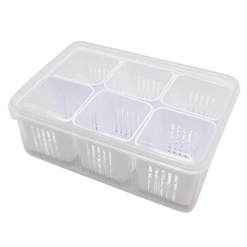 [G2719] Caja organizadora de acrílico, con escurridor y divisiones, en caja