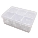 Caja organizadora de acrílico, con escurridor y divisiones, en caja