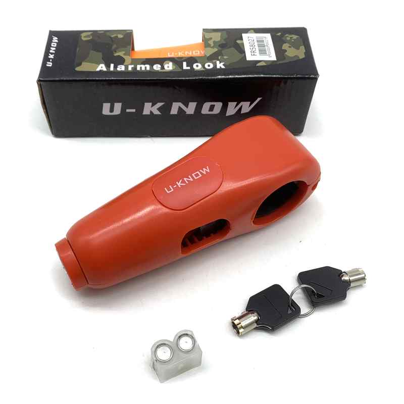 [G2722] Tranca candado para moto o bicicleta con alarma, varios colores en caja