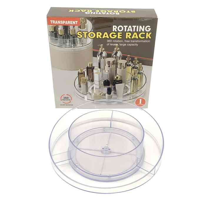 Organizador de acrílico para cosméticos, giratorio, en caja