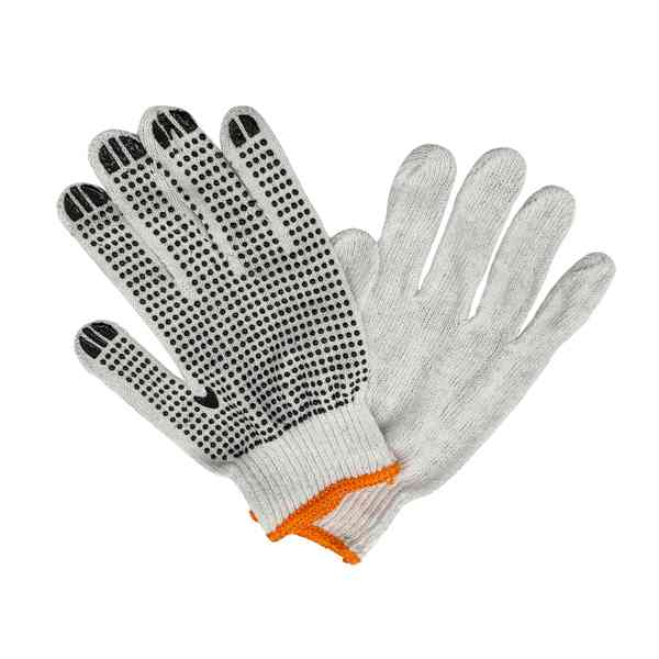Guantes de trabajo de algodón con antideslizante, PACKx12