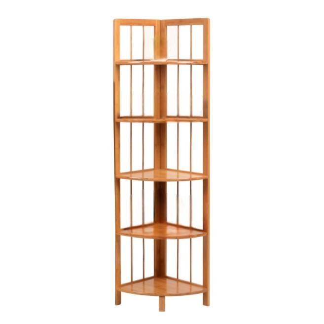 Mueble esquinero de bambú, 5 estantes en caja