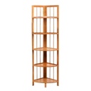 Mueble esquinero de bambú, 5 estantes en caja