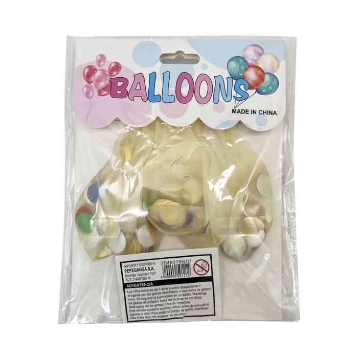 [G2836] Globo 12" con confetti, bolsa x6