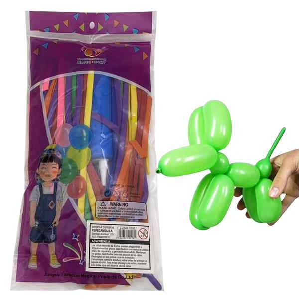 [G2837] Globo largo con inflador, 22.5cm, bolsa x100