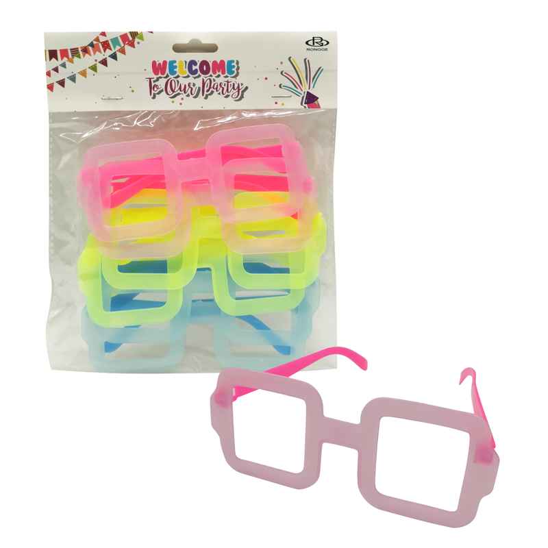 [G2847] Lentes de cotillón x6, rectángulos en bolsa