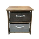 Mueble organizador de madera con 2 cajones canastos, en caja
