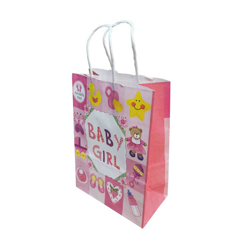 [G2883RS] Bolsa de regalo infantil chica rosado PACK x12