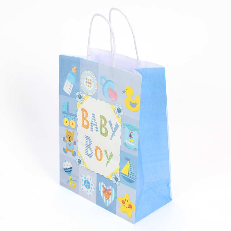 [G2884CL] Bolsa de regalo infantil mediana celeste PACK x12