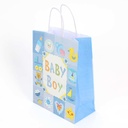 Bolsa de regalo infantil mediana celeste PACK x12