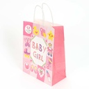 Bolsa de regalo infantil mediana rosado PACK x12