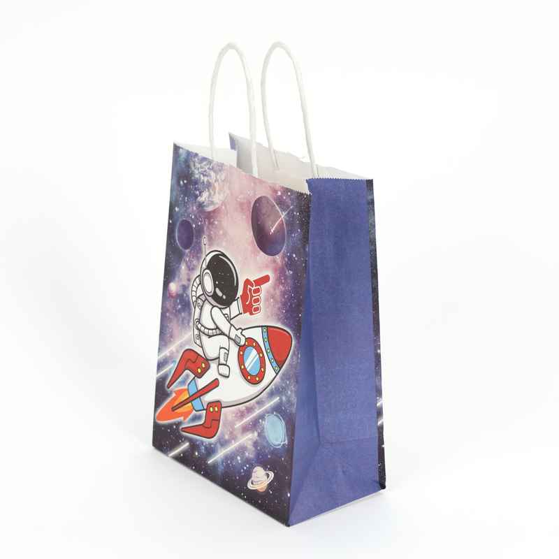 Bolsa de regalo infantil chica, PACK x12 varios diseños espacio