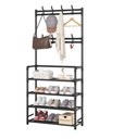 Mueble perchero con zapatero de metal, en caja