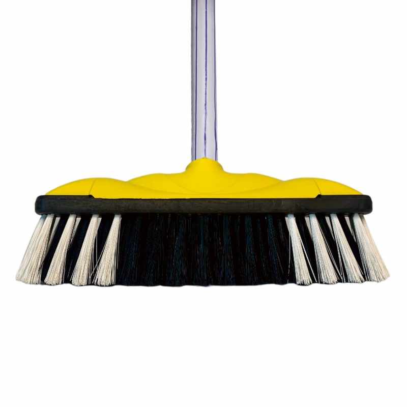[G2908AM] Escobillón cepillo inclinado mango de madera amarillo