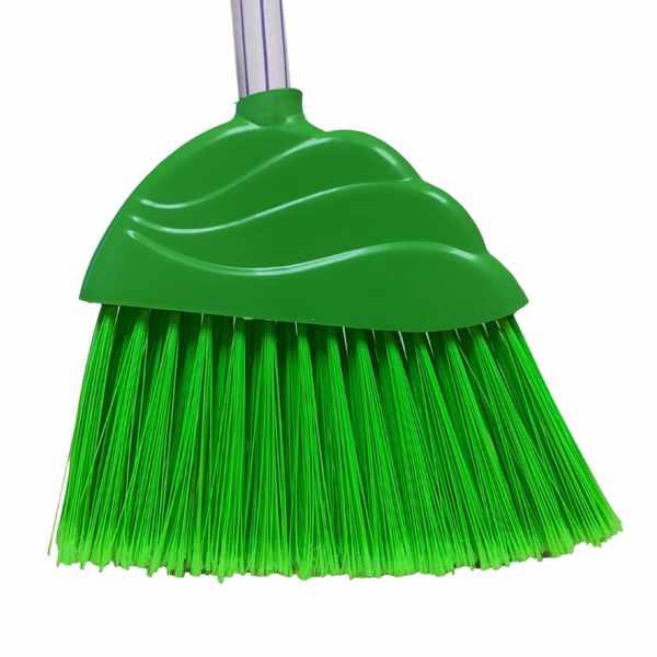 [G2909VD] Escoba angular con mango de madera, verde