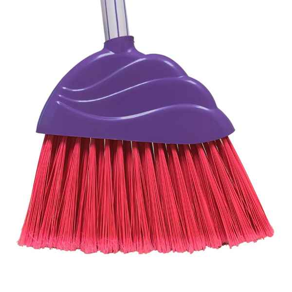 [G2909VL] Escoba angular con mango de madera, violeta