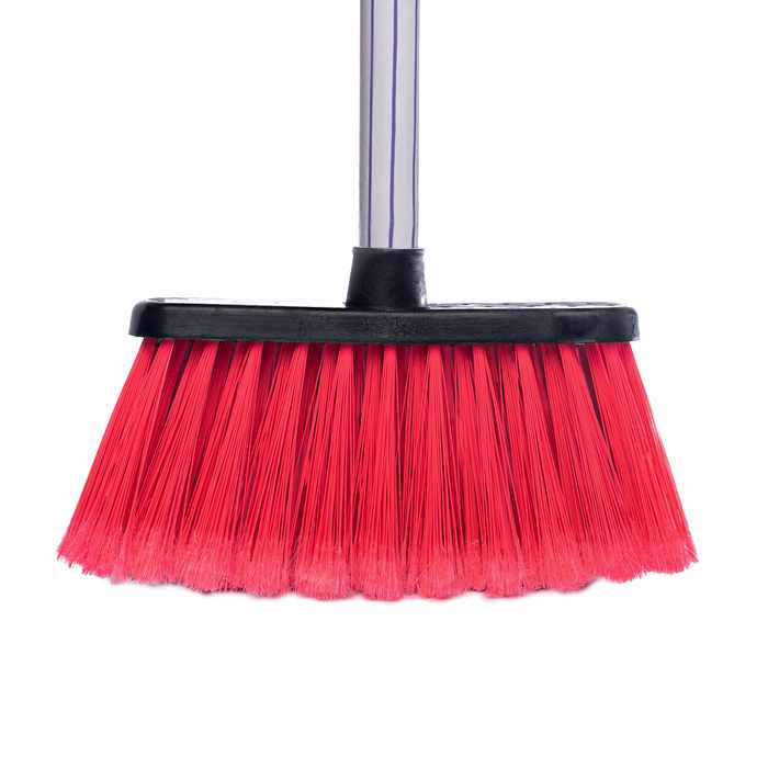 [G2910RJ] Escoba para uso exterior con mango de madera, rosado