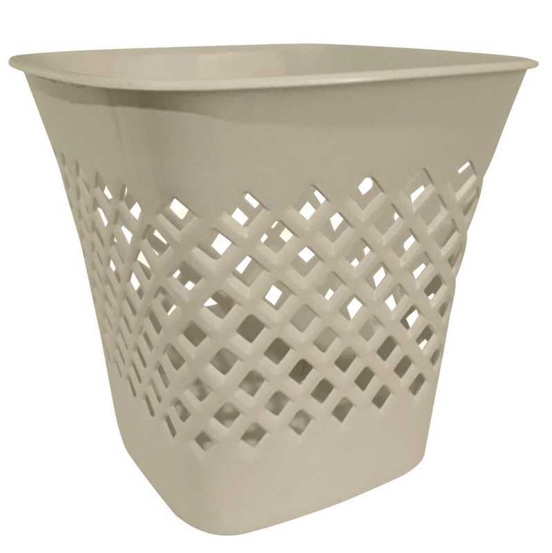 Papelera de plástico calada, blanco