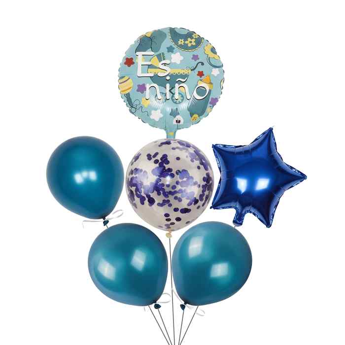 [G2948] Globo metalizado bebé, x6, en bolsa 2 colores