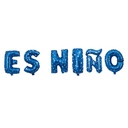 Globo metalizado letras ES NIÑO, en bolsa