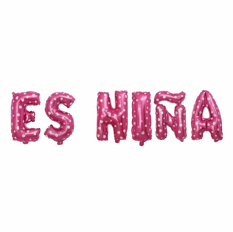 Globo metalizado letras ES NIÑA, en bolsa