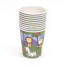 Descartable, vaso de cartón x10, animales, en bolsa