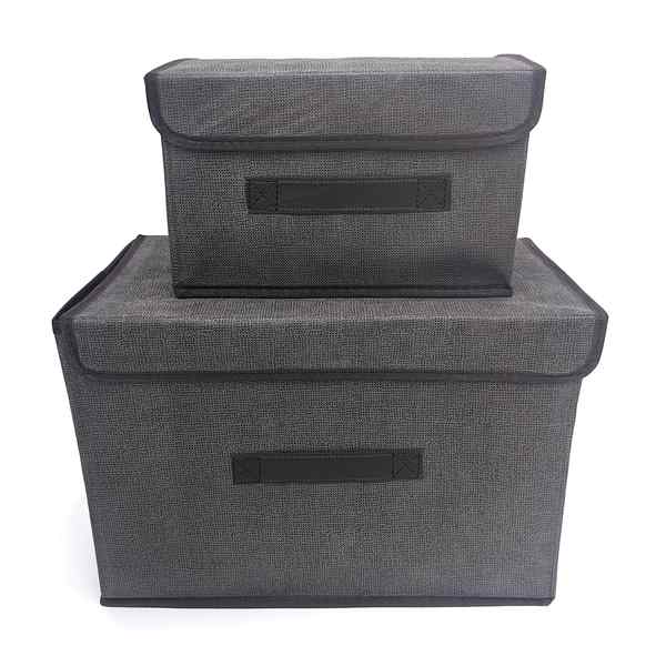 [G3039] Caja organizadora de TNT x2, plegables con cierre de velcro, en bolsa