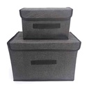 Caja organizadora de TNT x2, plegables con cierre de velcro, en bolsa