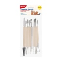 Estecas para modelar arcilla x11, de metal con mango de madera, en bolsa, BEIFA