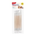 Estecas para modelar arcilla x6, de metal con mango de madera, en bolsa, BEIFA