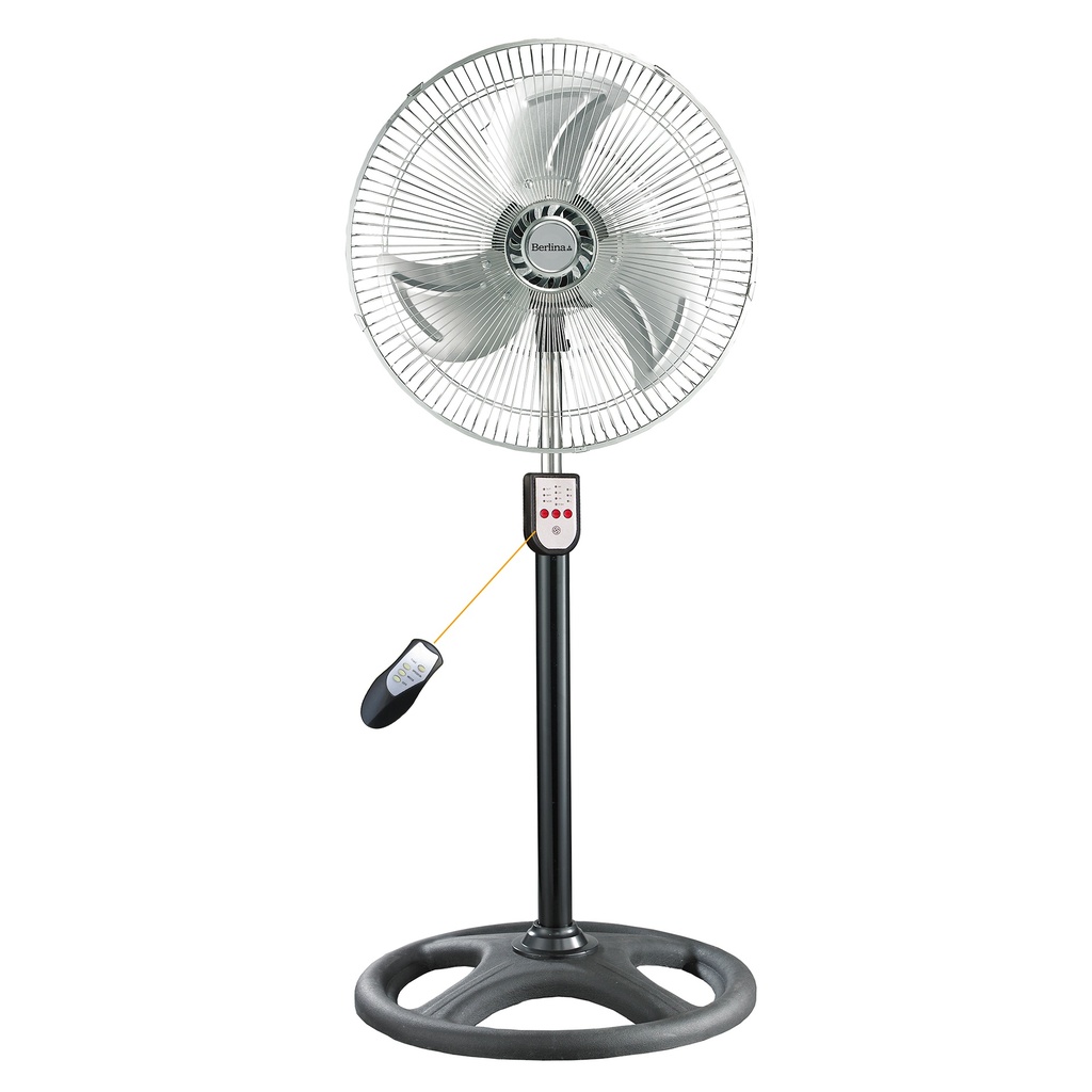 [HE1511] Ventilador Berlina 18" con control remoto, 3 aspas de metal, en caja