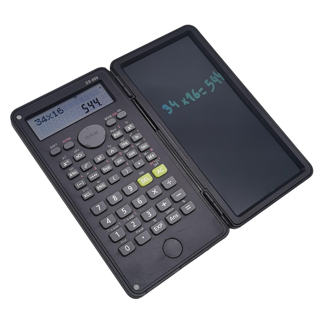 [E3317] Calculadora científica, 10 dígitos, con block de notas digital, en caja
