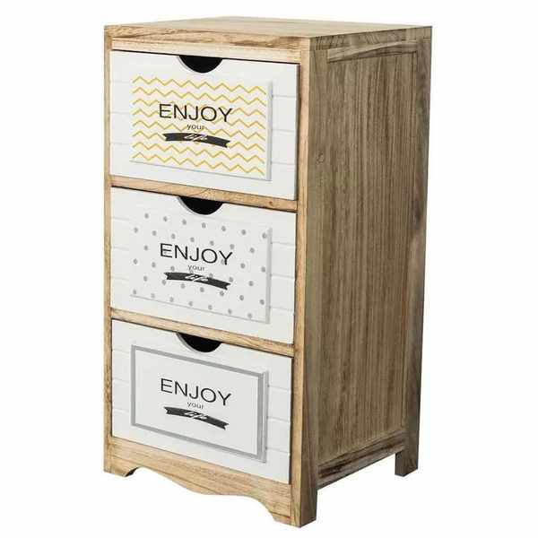 Mueble organizador de madera, 3 cajones, en caja